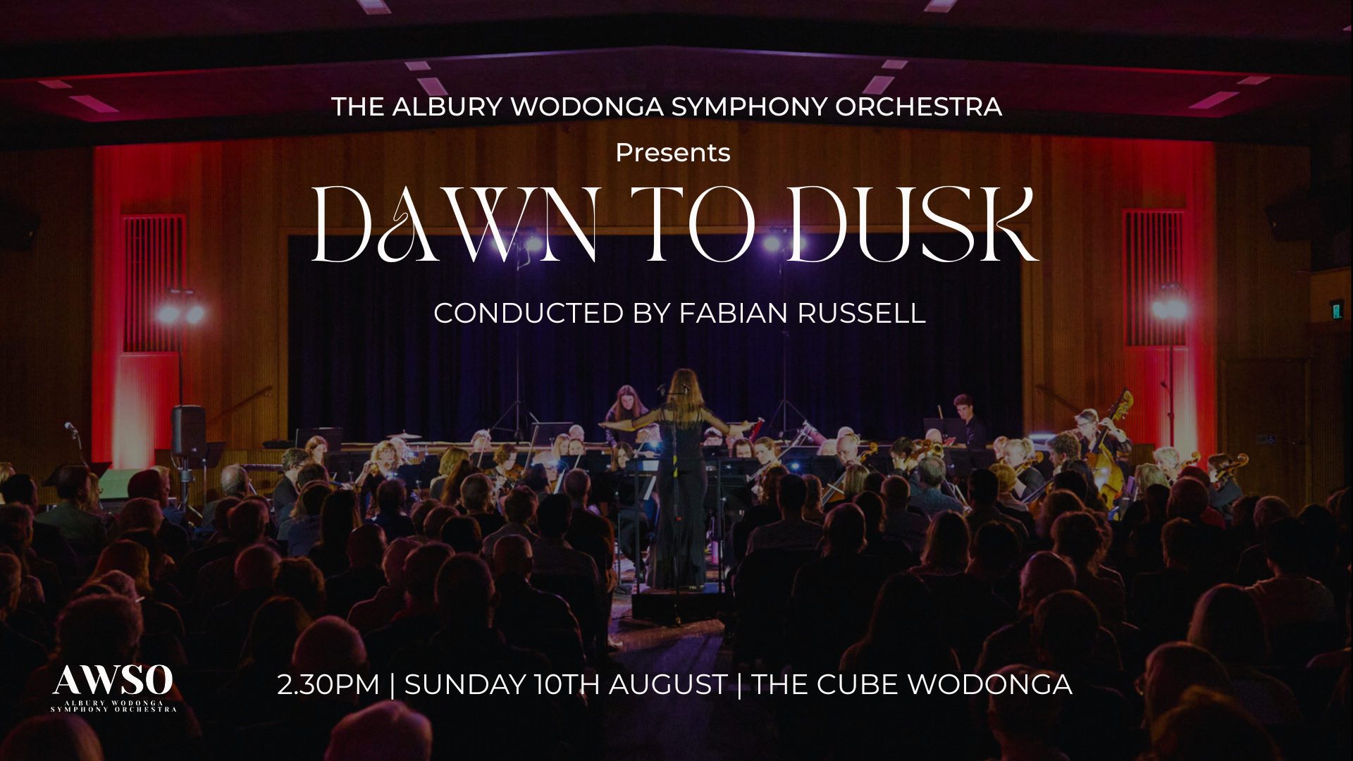 Dawn to Dusk | August 10 | 2.30pm at The Cube, Wodonga